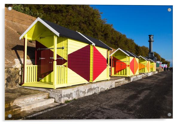 Bright beach huts on Folkestone sea front Acrylic by Clive Wells