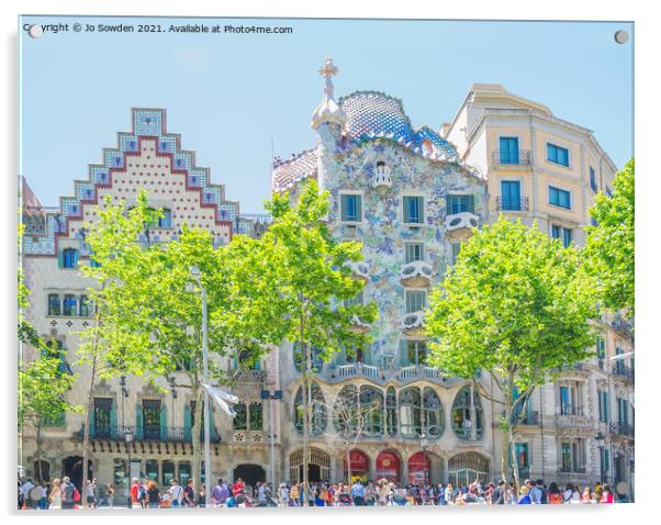 Casa Batlló, Barcelona, Spain Acrylic by Jo Sowden