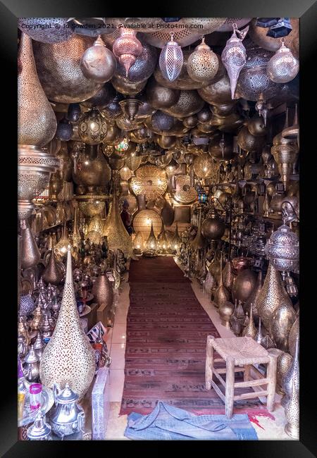 Traditional Shop, Marrakech, Morocco Framed Print by Jo Sowden