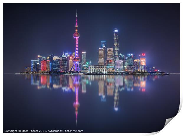 Shanghai Bund - PuDong Skyline Print by Dean Packer