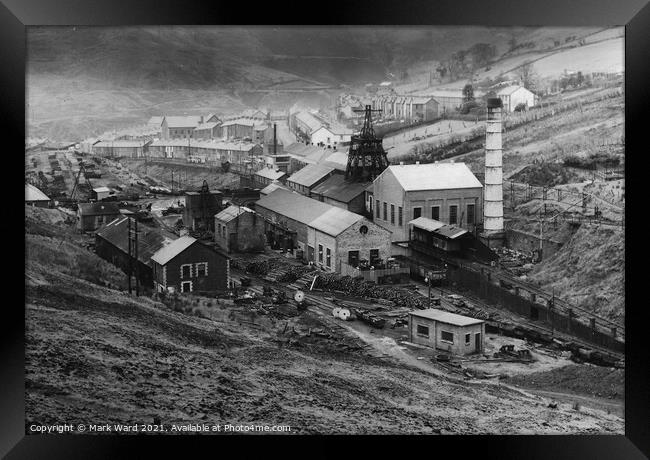 Glendgarw Colliery.1956. Framed Print by Mark Ward