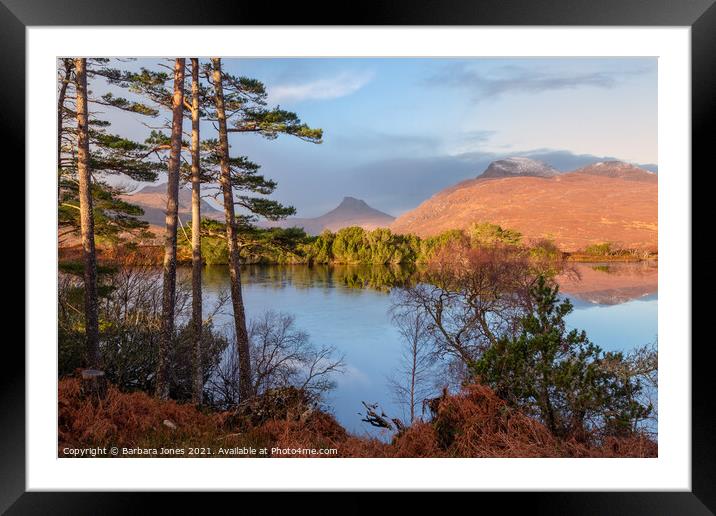 Loch Cul Dromannan Drumrunie NC500 Scotland Framed Mounted Print by Barbara Jones