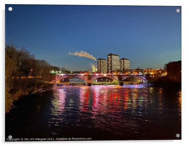 Glasgow’s River Clyde  Acrylic by Stu Art Glasgow