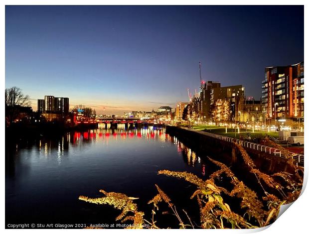 View From a Glasgow Bridge Print by Stu Art Glasgow
