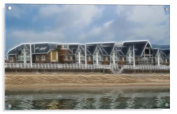 Aberavon Beachfront Flats Fractal Acrylic by Julie Hoddinott