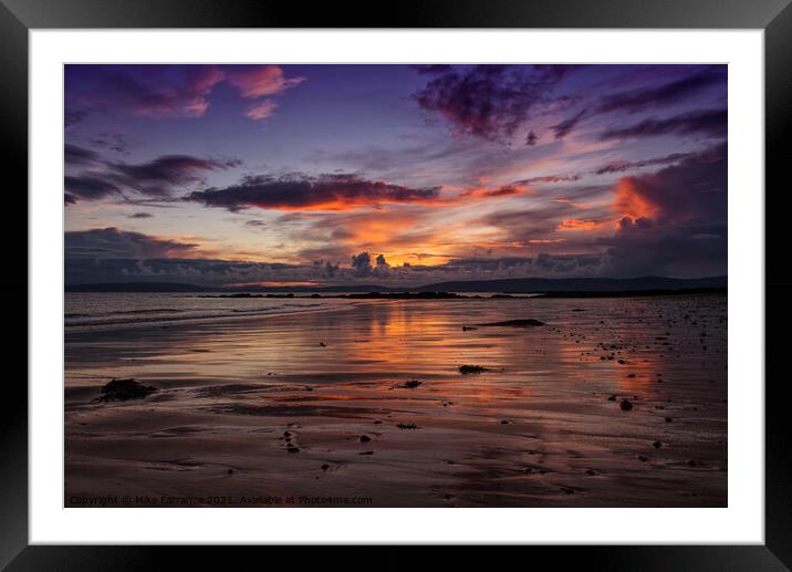 Sunset on Shiskine Beach, Isle of Arran Framed Mounted Print by Mike Farrance