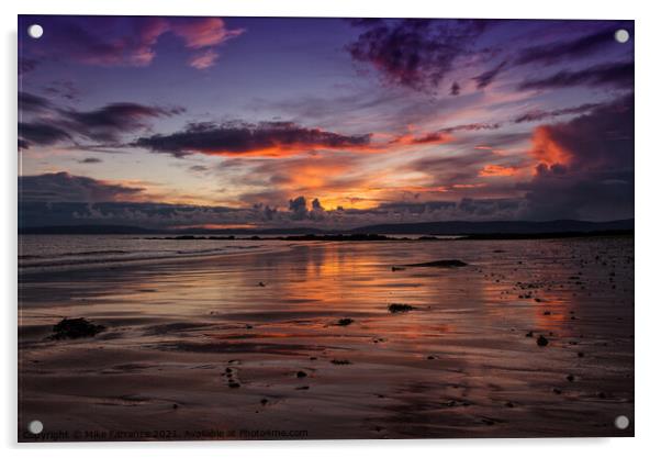 Sunset on Shiskine Beach, Isle of Arran Acrylic by Mike Farrance