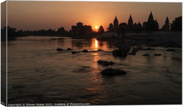 Majestic Orchha Sunset Canvas Print by Steven Nokes