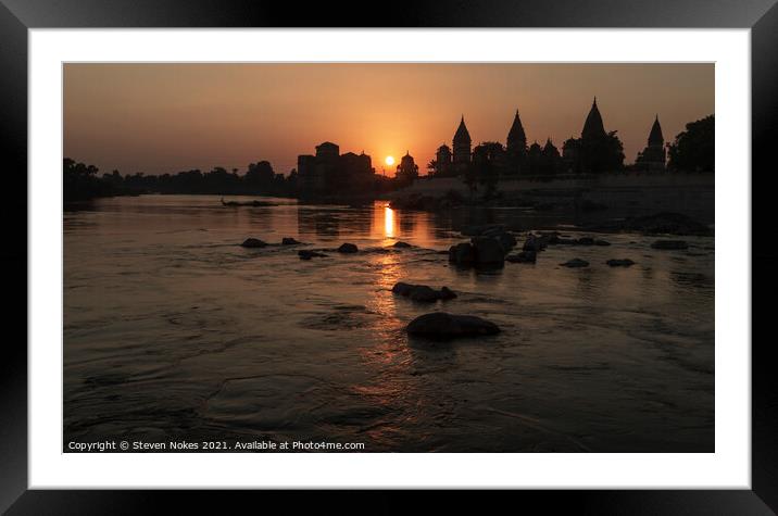 Majestic Orchha Sunset Framed Mounted Print by Steven Nokes