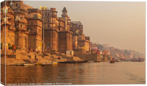 Majestic Sunrise over the River Ganges Canvas Print by Steven Nokes