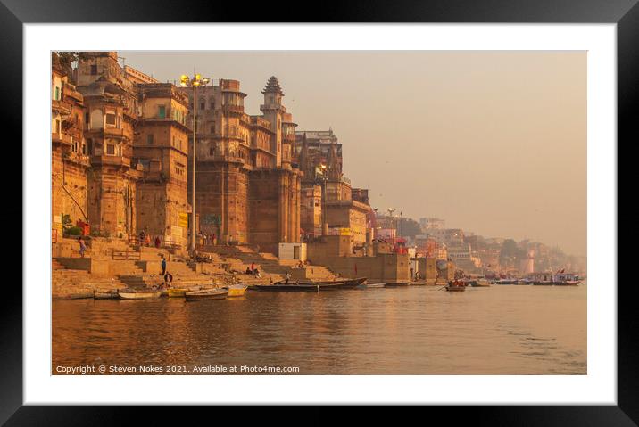 Majestic Sunrise over the River Ganges Framed Mounted Print by Steven Nokes