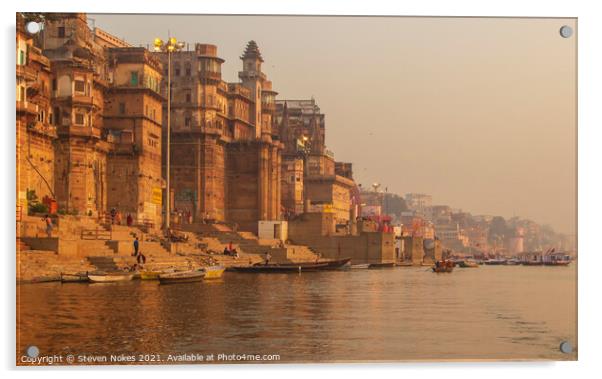 Majestic Sunrise over the River Ganges Acrylic by Steven Nokes