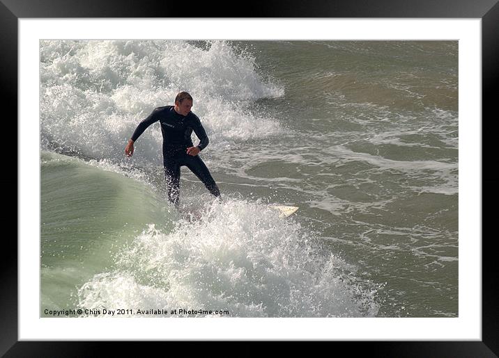Surfing Framed Mounted Print by Chris Day