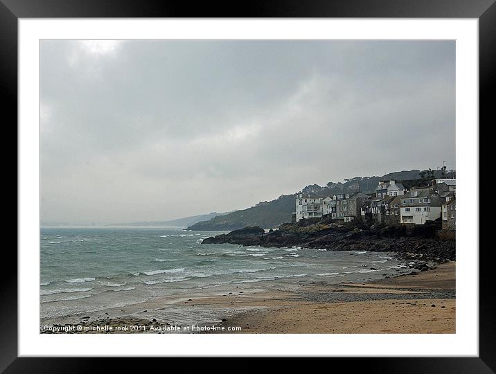 st ives harbour winters day Framed Mounted Print by michelle rook