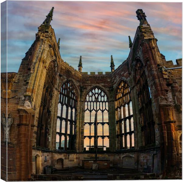 Father Forgive Coventry Cathedral Canvas Print by Cliff Kinch