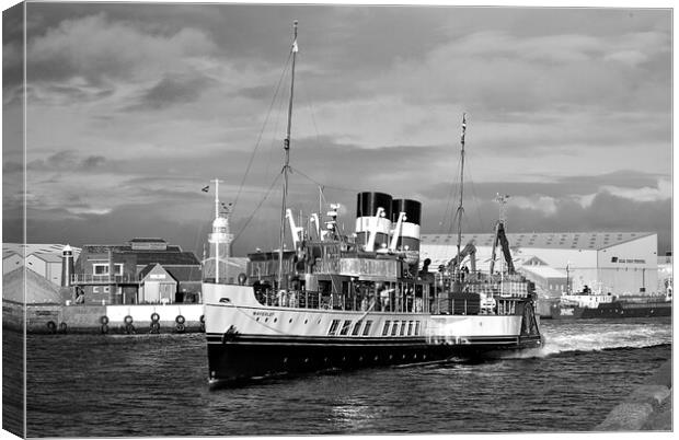 Ayr departure of PS Waverley Canvas Print by Allan Durward Photography