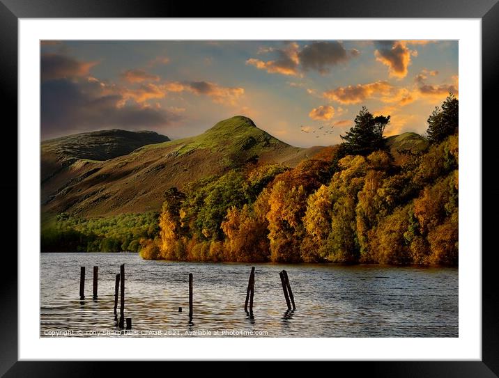 AUTUMN ON DERWENT WATER Framed Mounted Print by Tony Sharp LRPS CPAGB
