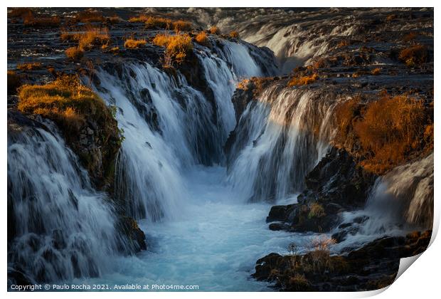 Bruarfoss waterfall in Iceland Print by Paulo Rocha