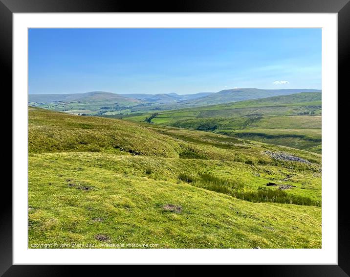 Landscape view of the Yorkshire Dales, England Framed Mounted Print by John Brady