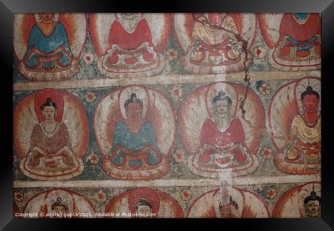 Buddha paintings Framed Print by anurag gupta