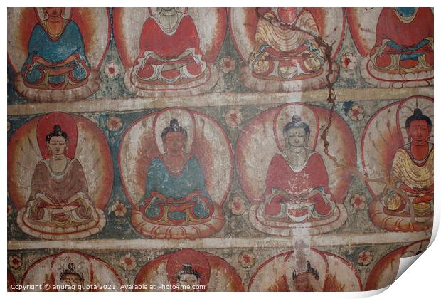 Buddha paintings Print by anurag gupta