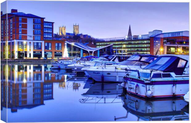 Daybreak At Lincoln Marina Canvas Print by Alison Chambers