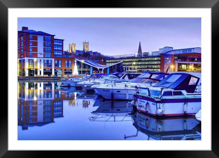 Daybreak At Lincoln Marina Framed Mounted Print by Alison Chambers