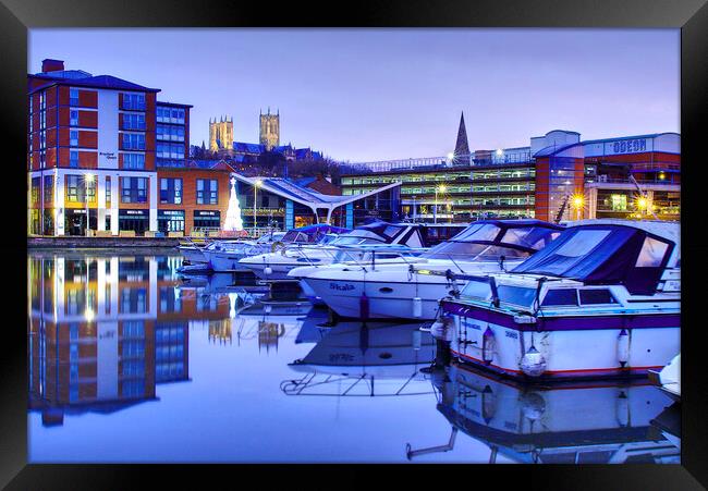 Daybreak At Lincoln Marina Framed Print by Alison Chambers