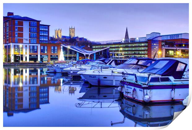 Daybreak At Lincoln Marina Print by Alison Chambers