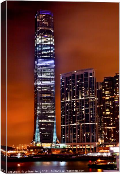 International Commerce Center ICC Building Kowloon Hong Kong Har Canvas Print by William Perry