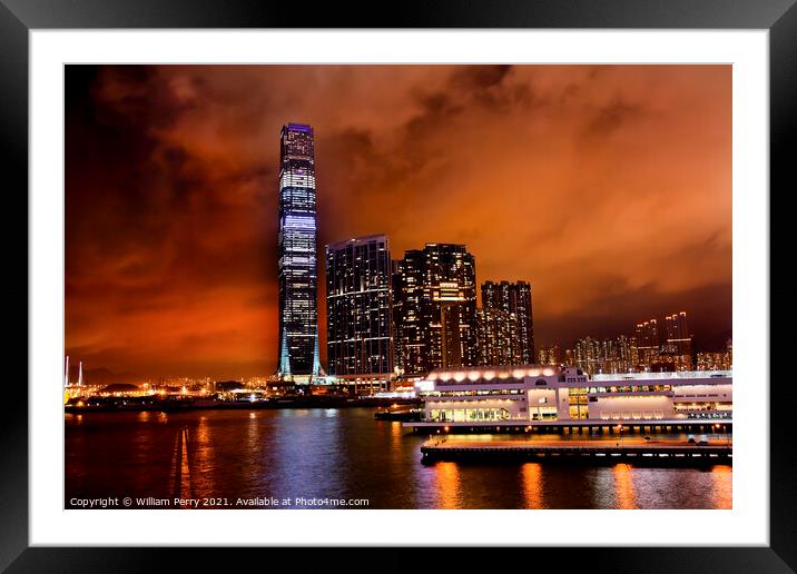 International Commerce Center ICC Building Kowloon Hong Kong Har Framed Mounted Print by William Perry