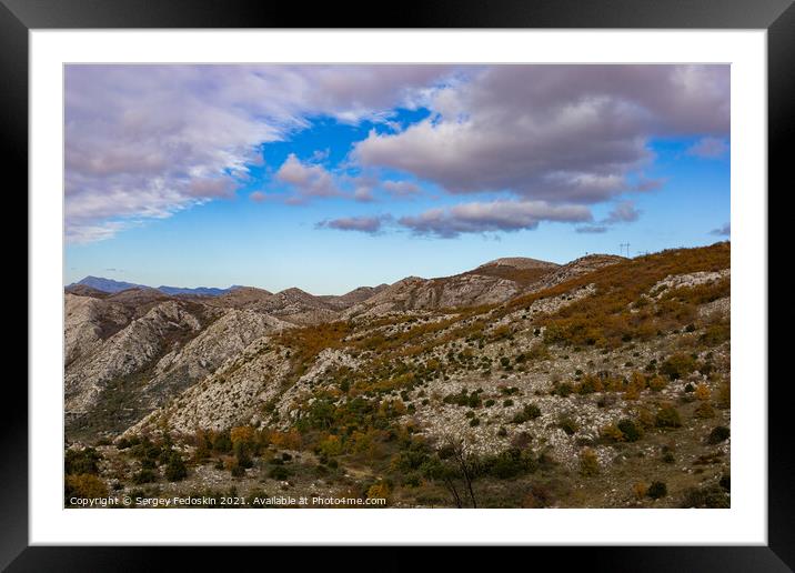 Scenic view of Croatian mountains.  Framed Mounted Print by Sergey Fedoskin