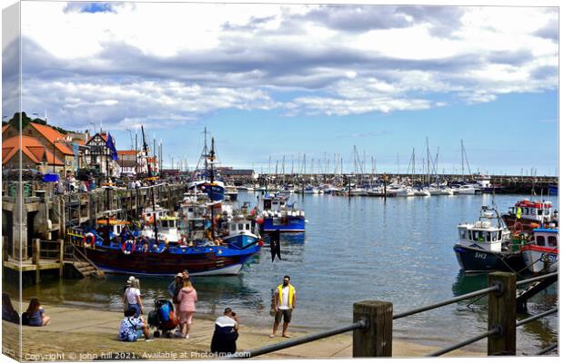 Scarborough harbor, North Yorkshire, UK. Canvas Print by john hill