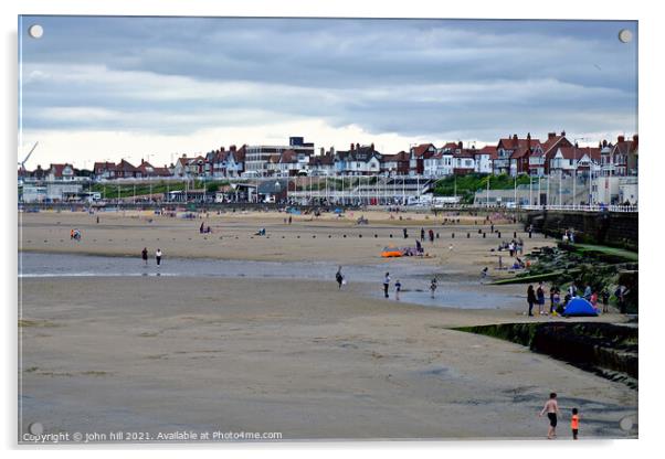 South beach and seafront, Bridlington, Yorkshire, UK. Acrylic by john hill