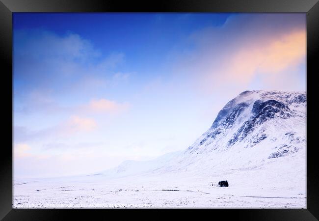 Glencoe Scotland in winter snow Framed Print by Chris Warren