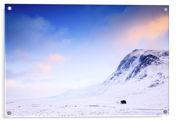 Glencoe Scotland in winter snow Acrylic by Chris Warren