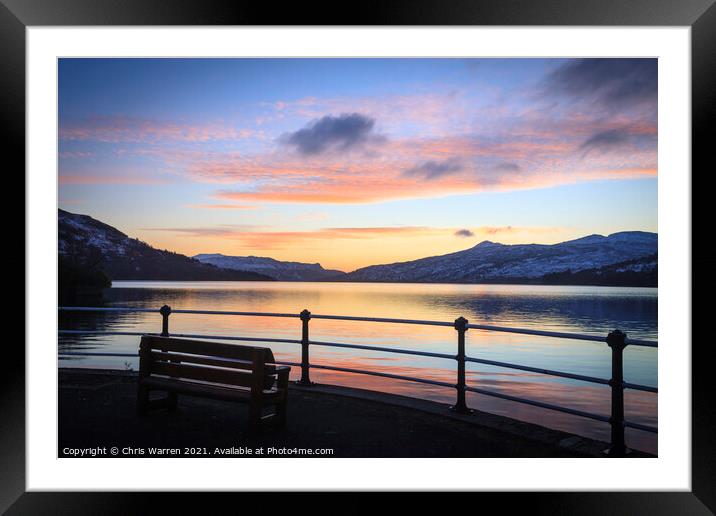 Sunrise at Loch Katrine Scotland Framed Mounted Print by Chris Warren
