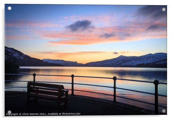 Sunrise at Loch Katrine Scotland Acrylic by Chris Warren