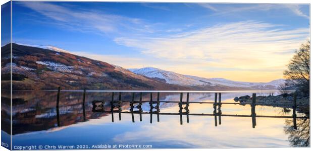 Reflections on Loch Tay Perth and Kinross Scotland Canvas Print by Chris Warren
