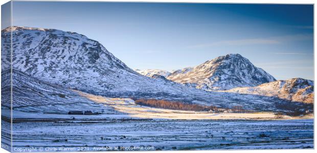 Glen Lyon Perth and Kinross Scotland in the snow Canvas Print by Chris Warren