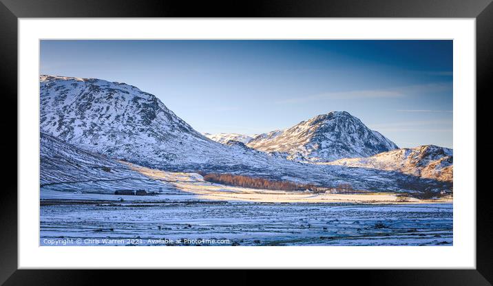 Glen Lyon Perth and Kinross Scotland in the snow Framed Mounted Print by Chris Warren