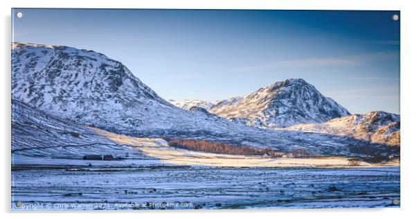 Glen Lyon Perth and Kinross Scotland in the snow Acrylic by Chris Warren