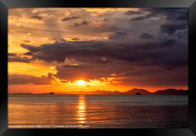 Sunset over Phuket  Framed Print by Kevin Hellon
