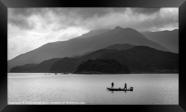 Fisherman on Lake Kawaguchi - Japan Framed Print by Dean Packer