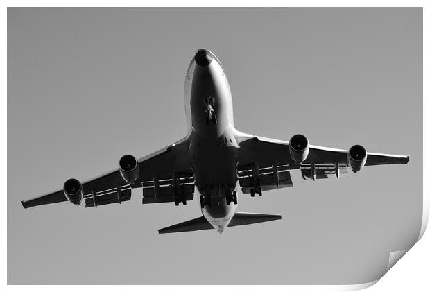 Under a Boeing747 Print by Allan Durward Photography