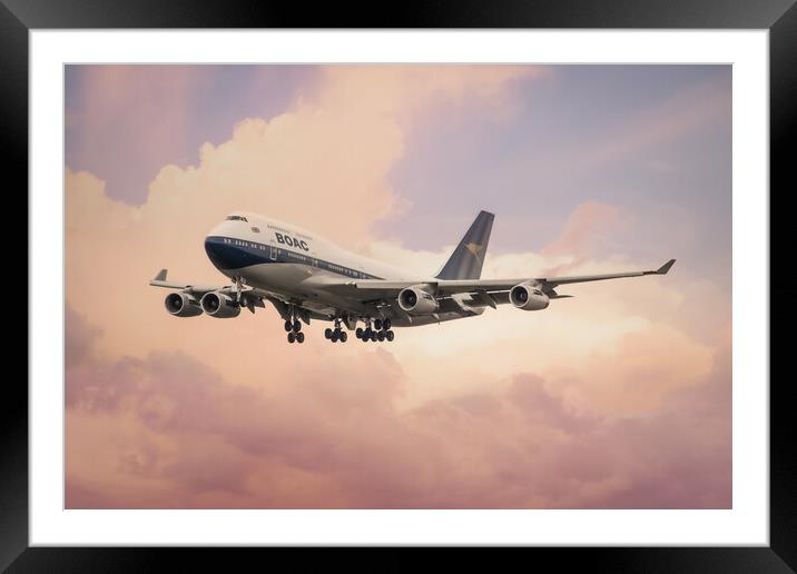 BOAC Boeing 747 Framed Mounted Print by J Biggadike