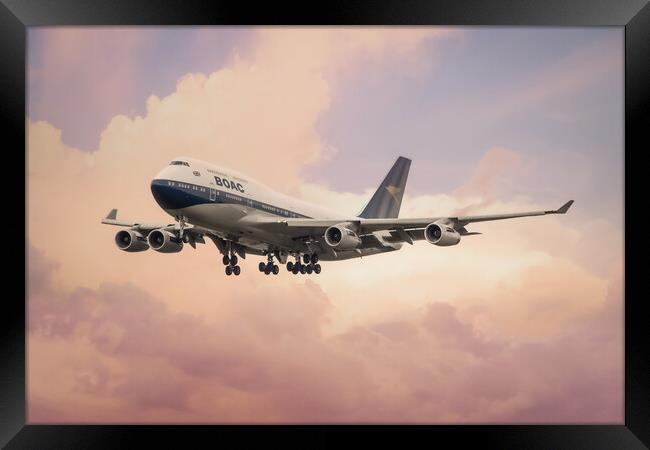 BOAC Boeing 747 Framed Print by J Biggadike