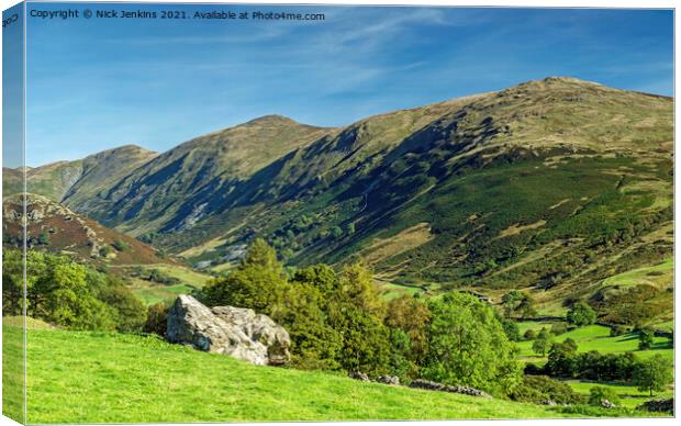 Upper Troutbeck Valley Lake District National Park Canvas Print by Nick Jenkins