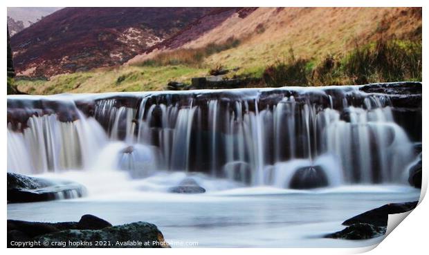 Pennine waterfall Print by craig hopkins