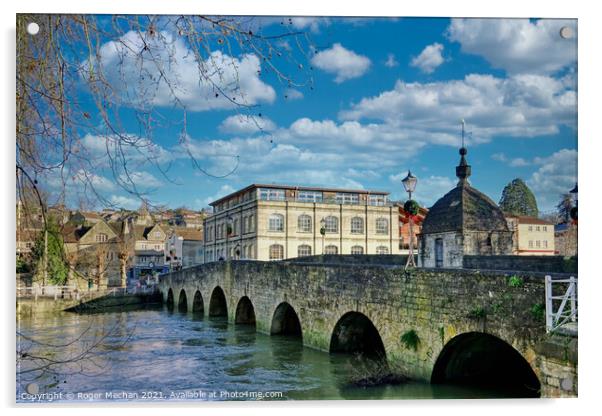 Bridge over tranquil waters Acrylic by Roger Mechan